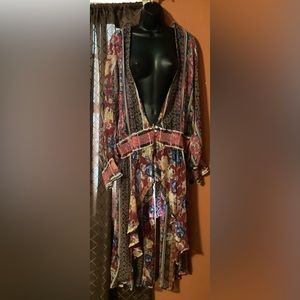 High low sheer cardigan dress